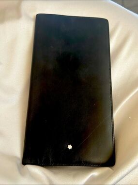 Montblanc Black Long Leather Wallet with Star Emblem